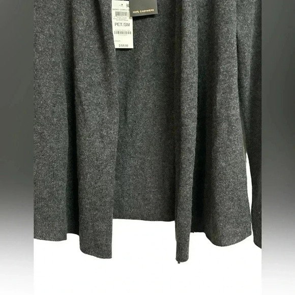 Charter Club Luxury Open Front Cashmere Cardigan Sweater Gray Small Petite NWT - Picture 5 of 8